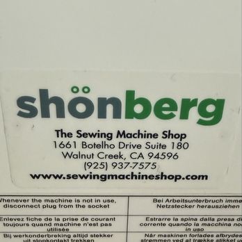 The Sewing Machine Shop - Sticker with their business info that was stuck on my machine. - Appliances Near Me - Walnut Creek, California
