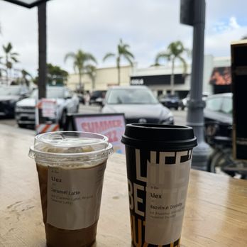 Better Buzz Coffee Encinitas - Ice caramel latte and hot hazelnut divinity - Coffee & Tea Near Me - Encinitas, California Better Buzz Coffee Encinitas - Ice caramel latte and hot hazelnut divinity - Coffee & Tea Near Me - Encinitas, California