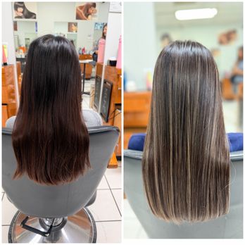 Silver Scissors Hair Salon - Before and after highlights (done by Kathy) - Hair Salons Near Me - El Monte, California Silver Scissors Hair Salon - Before and after highlights (done by Kathy) - Hair Salons Near Me - El Monte, California