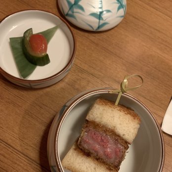 Kata Robata - Japanese "street food style" beef sandwich with milk bread - Sushi Bars Near Me - Houston, Texas Kata Robata - Japanese "street food style" beef sandwich with milk bread - Sushi Bars Near Me - Houston, Texas