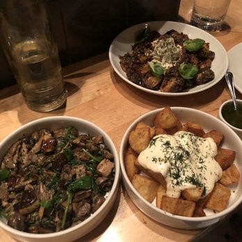 Ox - Mushrooms and foie gras, potatoes, and brussels - Argentine Near Me - Portland, Oregon Ox - Mushrooms and foie gras, potatoes, and brussels - Argentine Near Me - Portland, Oregon