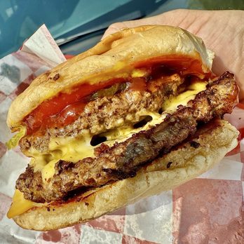 Boots Burger - Double double with ketchup mustard and pickles - Burgers Near Me - Rockwall, Texas Boots Burger - Double double with ketchup mustard and pickles - Burgers Near Me - Rockwall, Texas
