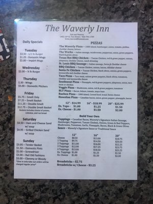 Menu photo 6 Waverly Inn Pub & Pizzeria Two Rivers, WI Menu photo 6 Waverly Inn Pub & Pizzeria Two Rivers, WI