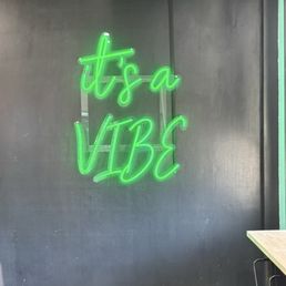 Message wall inside restaurant