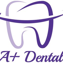San Diego & Escondido - A logo with a stylized tooth outline, a star, and an orbit-like swoosh, accompanied by the text "A+ Dental" in cursive.