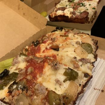 Ace's Pizza - Supreme and vodka meatball in the back - Pizza Near Me - New York, New York Ace's Pizza - Supreme and vodka meatball in the back - Pizza Near Me - New York, New York