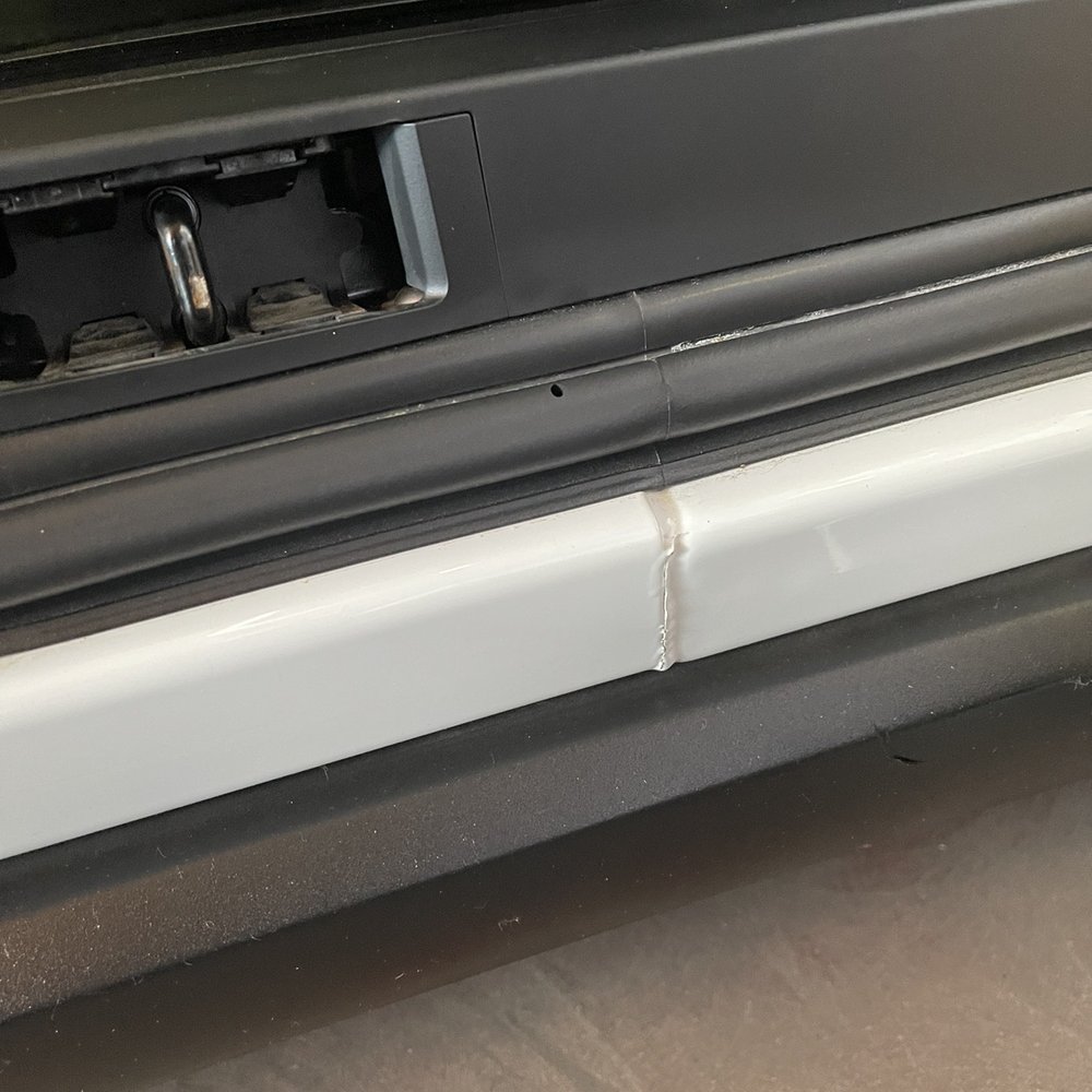 All In Auto Group - 2018 Tesla Model X 75D: Rear End Damage, caused frame to crack at the weld seams under the gull wing door - Used Car Dealers Near Me - Norco, California All In Auto Group - 2018 Tesla Model X 75D: Rear End Damage, caused frame to crack at the weld seams under the gull wing door - Used Car Dealers Near Me - Norco, California