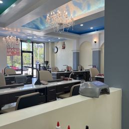 Inside of the nail salon is cute cute