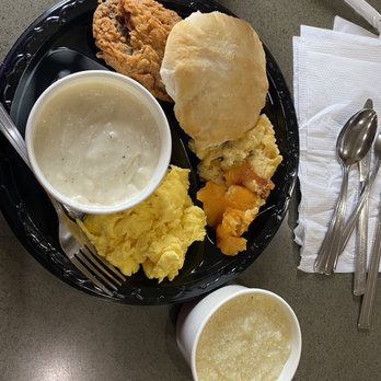 Fagan's Biscuit Barn - Biscuit with Gravy, Fried Chicken Filet, Hashbrown Casserole, One Egg- Cooked Your Way, Grits and Gravy (8 Ounces) - Southern Near Me - Cumming, Georgia Fagan's Biscuit Barn - Biscuit with Gravy, Fried Chicken Filet, Hashbrown Casserole, One Egg- Cooked Your Way, Grits and Gravy (8 Ounces) - Southern Near Me - Cumming, Georgia