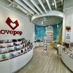 Interior with product displays in lovepop at Disney Springs