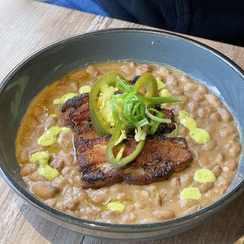 COMMUNION Restaurant and Bar - Pork belly and beans - Soup Near Me - Seattle, Washington COMMUNION Restaurant and Bar - Pork belly and beans - Soup Near Me - Seattle, Washington
