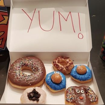 Texas Donuts - Large donut, Cookie Monster, dog,bacon, and Oreo. - Donuts Near Me - Centreville, Virginia Texas Donuts - Large donut, Cookie Monster, dog,bacon, and Oreo. - Donuts Near Me - Centreville, Virginia