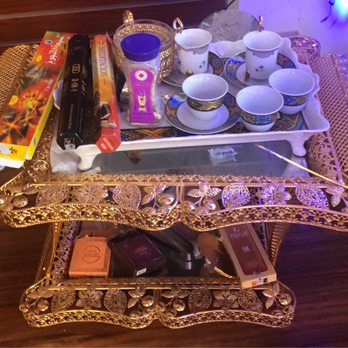Yedera Mart - Coffee Table / Rekebot with a Tea Set & Incense that the employee uses throughout the day, 10.29.2020. - Grocery Near Me - Stone Mountain, Georgia