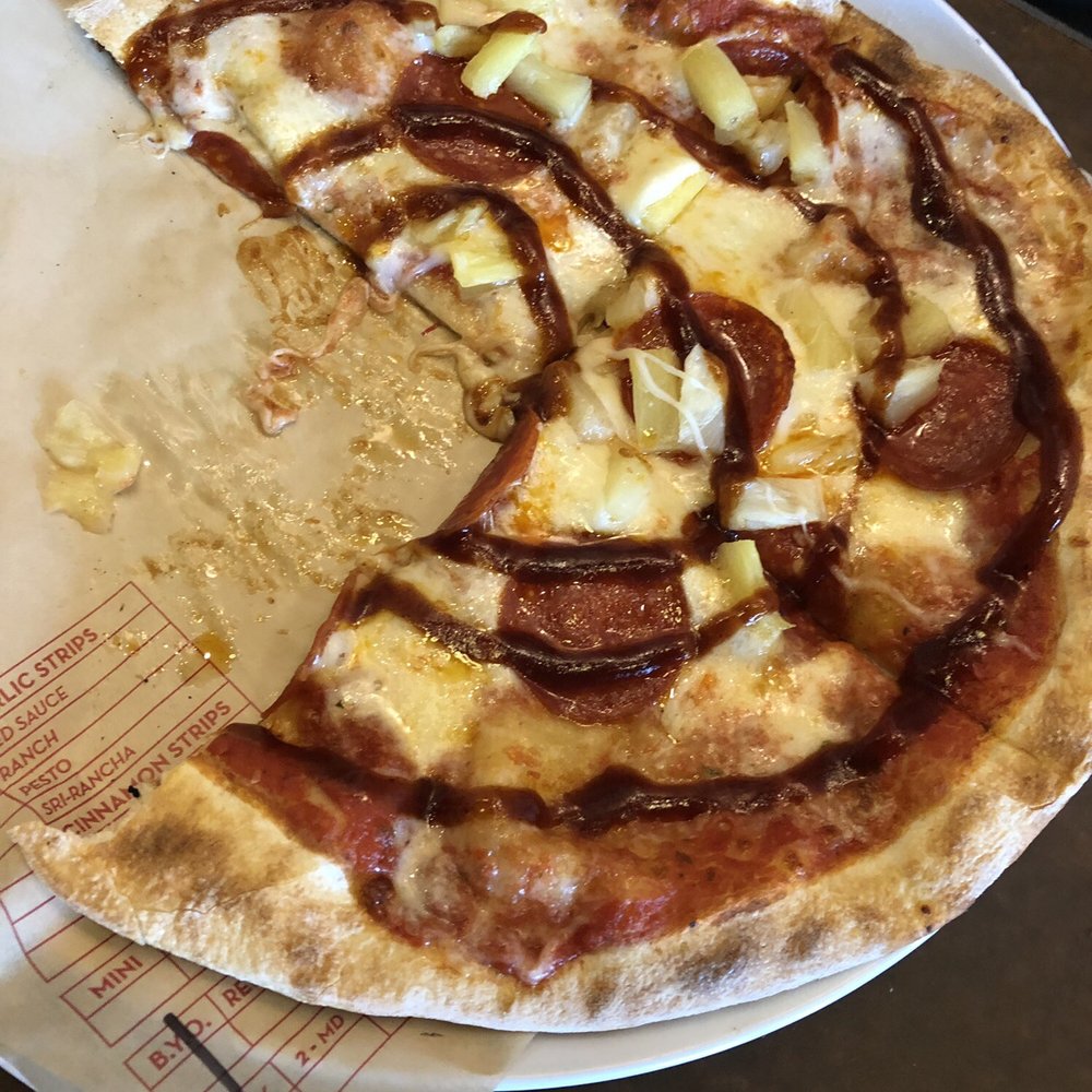 MOD Pizza - Pepperoni, pineapple and bbq glaze on top - Pizza Near Me - Columbia, Maryland MOD Pizza - Pepperoni, pineapple and bbq glaze on top - Pizza Near Me - Columbia, Maryland