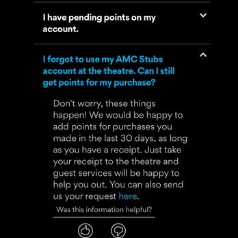 AMC CLASSIC Florence 12 - Was told I could not scan rewards after the fact when support clearly says you can. - Cinema Near Me - Florence, Alabama AMC CLASSIC Florence 12 - Was told I could not scan rewards after the fact when support clearly says you can. - Cinema Near Me - Florence, Alabama