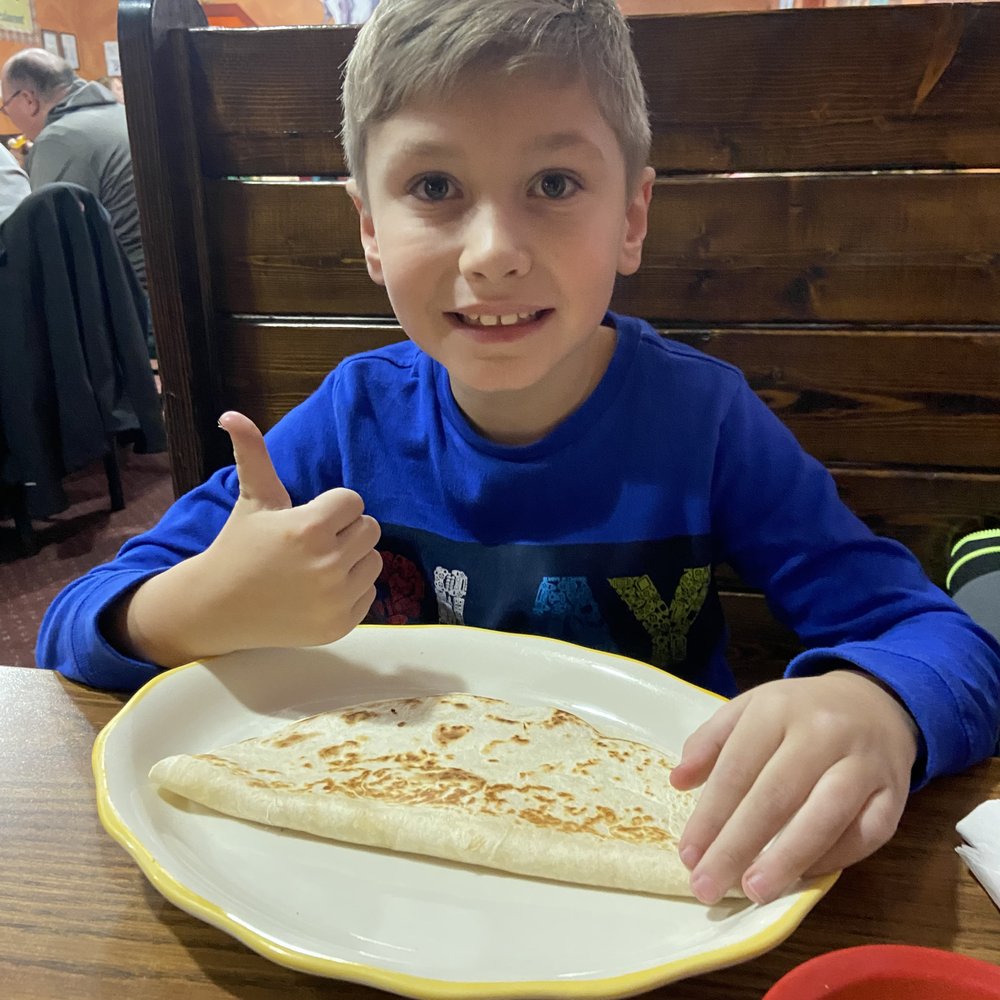 He loves the quesadillas! He loves the quesadillas!