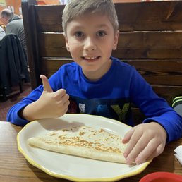 He loves the quesadillas! He loves the quesadillas!