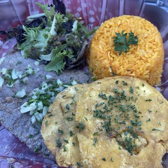1928 Cuban Bistro - Fleming Island - Rice Plate with steak, yellow rice & tostones - Coffee & Tea Near Me - Fleming Island, Florida