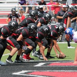 Covenant School - The Covenant O-line prepares to give a record breaking number of concussions to the opposing team
