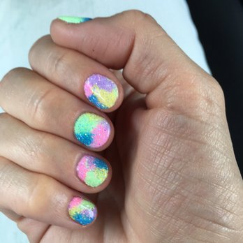 Mod Nails - Rainbow glitter gel manicure by Betty - Nail Salons Near Me - Studio City, California Mod Nails - Rainbow glitter gel manicure by Betty - Nail Salons Near Me - Studio City, California