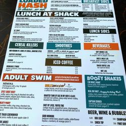 Shack Breakfast & Lunch - Front of the menu