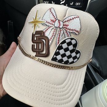 Hat Bar - Trucker hat, SD patches, gold jewel - Hats Near Me - Coronado, California