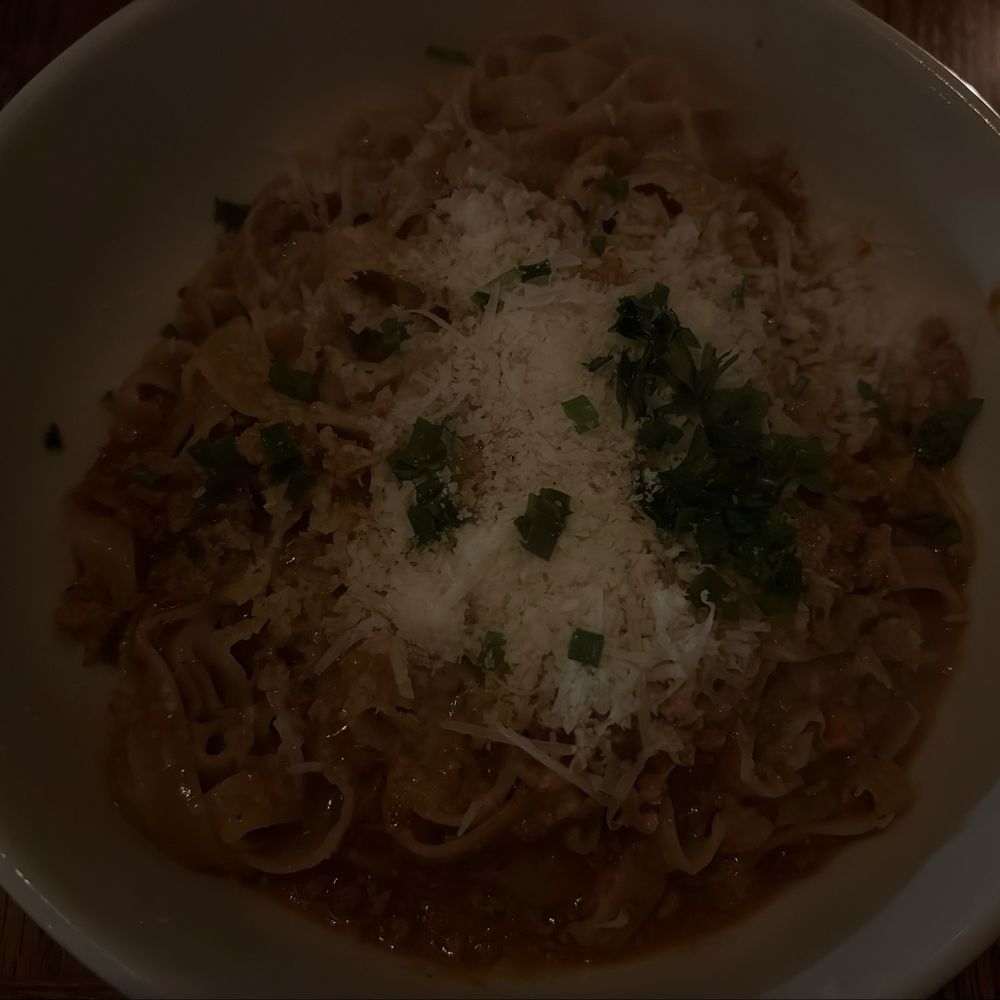 The Corner Room - Fettucini Bolognese (large portion) - Italian Near Me - Portland, Maine