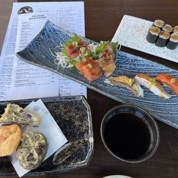 Hachi - Fried veggies, sashimi, nigiri and roll special. - Japanese Near Me - Houston, Texas
