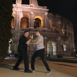 New Jersey Tai Chi - Push Hands outside the Colosseum in Rome