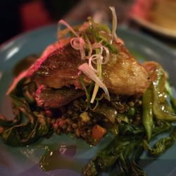 The Ragtrader Bo Peep - Market Fish with Grain Fried Rice and Bok Choy