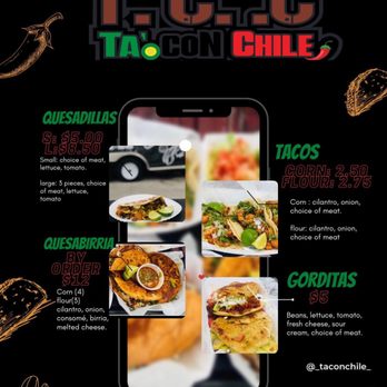 Ta'CoNChile - Menu - Mexican Near Me - Spring, Texas