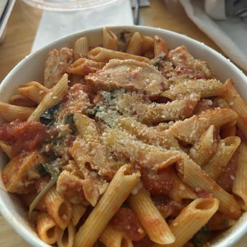 Pastaphony - Build Your Own Penne, Red Sauce, Basil, Grilled Chicken, Cherry Tomatoes - Italian Near Me - Long Beach, California