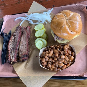 Crydermans Barbecue - Beef brisket, pulled pork sandwich, baked beans, and the fixins. - Barbeque Near Me - Melbourne, Florida Crydermans Barbecue - Beef brisket, pulled pork sandwich, baked beans, and the fixins. - Barbeque Near Me - Melbourne, Florida