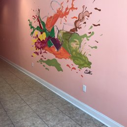 a mural on the wall