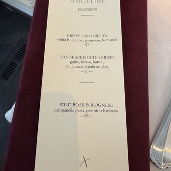 Angeline - Special Feature Menu - Italian Near Me - Buffalo, New York