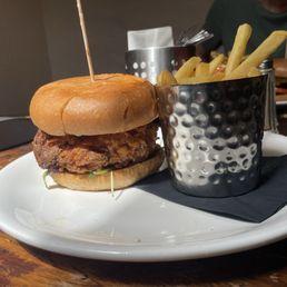 Chicken Fillet Burger and Fries