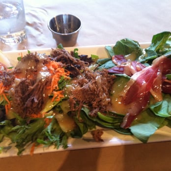 Cochon Dingue - Duck 3 ways salad (no spring rolls shown here) - Breakfast & Brunch Near Me - Quebec City, Quebec