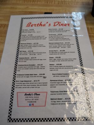 Menu photo 1 Bertha's Diner Buffalo, NY
