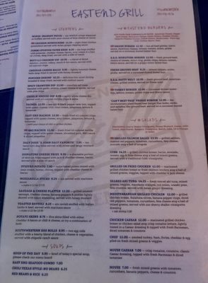 Menu photo 1 East End Grill Memphis, TN