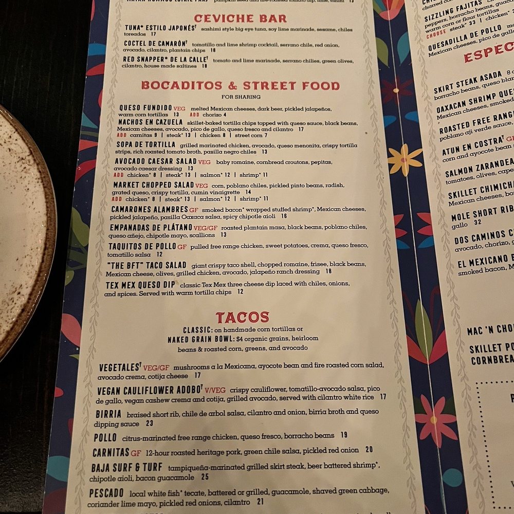 Dos Caminos - Menu 7/2023 - Mexican Near Me - New York, New York Dos Caminos - Menu 7/2023 - Mexican Near Me - New York, New York