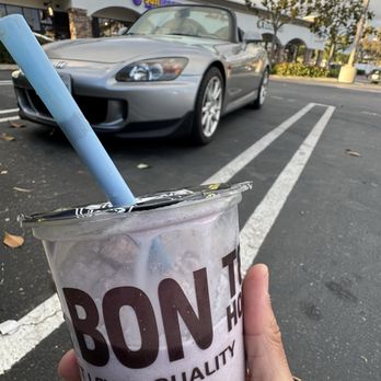Bon Bon Tea House - Taro smoothie, half on sugar with boba - Bubble Tea Near Me - Los Angeles, California