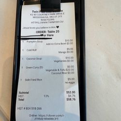 Twin Fish - Receipt