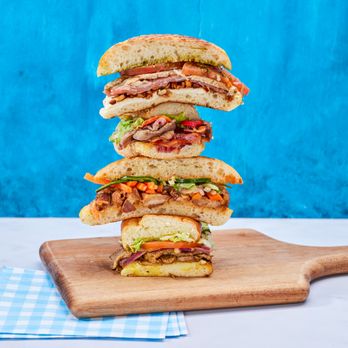 Mendocino Farms - a stack of sandwiches on a cutting board - Salad Near Me - Houston, Texas Mendocino Farms - a stack of sandwiches on a cutting board - Salad Near Me - Houston, Texas