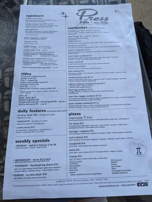 Menu photo 3 Press Pub On 5th - Grandview Columbus, OH Menu photo 3 Press Pub On 5th - Grandview Columbus, OH