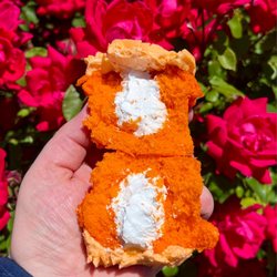 Angelo's Bakery - Summer special - orange creamsicle cupcake - orange cake and icing filled with cream