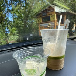 Huelo Lookout Fruit Stand - Iced cococinno coffee and side of coconut ice cream.