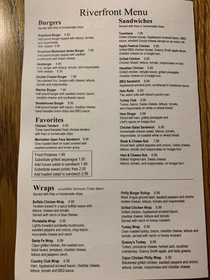Menu photo 3 Riverfront Restaurant Chilhowie, VA