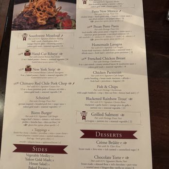 D H Lescombes Winery & Bistro - Menu - Wineries Near Me - Albuquerque, New Mexico