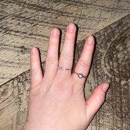 (Note the hang nails, dirt, and uneven file) (Note the hang nails, dirt, and uneven file)