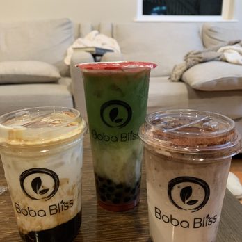 Boba Bliss - Creme brulee drink, strawberry matcha latte with oat milk, tiramisu latte - Bubble Tea Near Me - Dublin, California